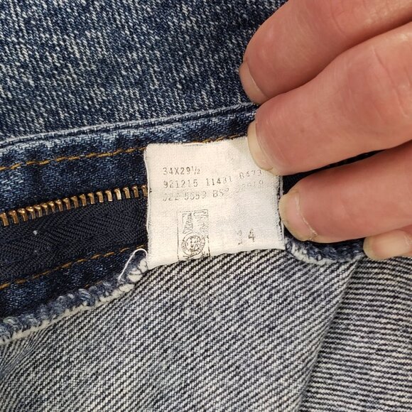 Acid Wash Jeans Lee Riders Snap Button Straight Leg Mens Size 34X 29.5 Husky Vtg - Picture 6 of 10